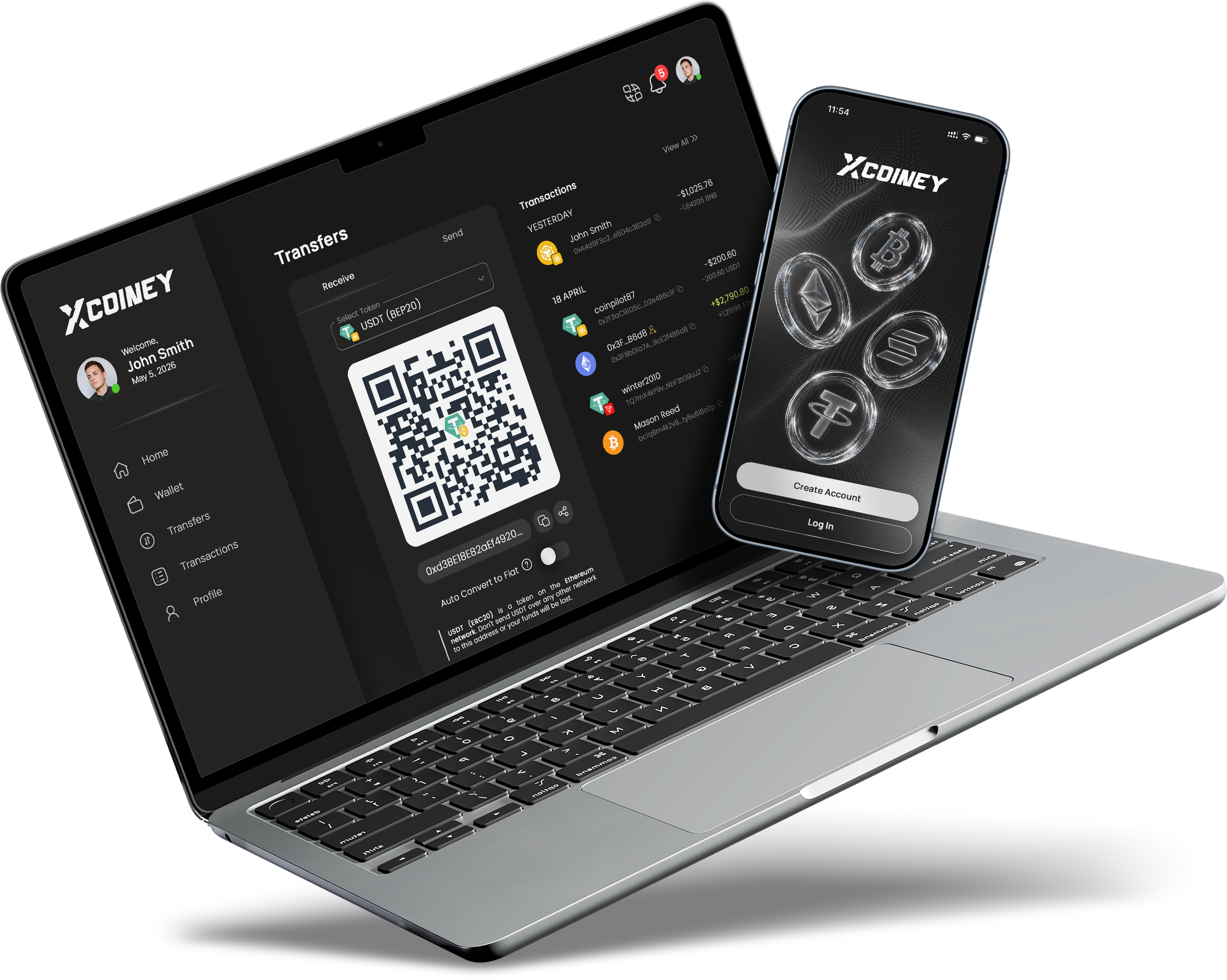 XCOINEY on Desktop and Mobile